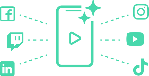 AI vertical live feed distributed to LinkedIn, YouTube, Instagram and TikTok simultaneously